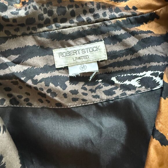 Vintage Robert Stock Limited Womens Animal Print Blazer Medium Tiger & Leopard P - Picture 2 of 6